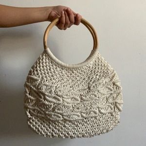 Macrame handle bag
